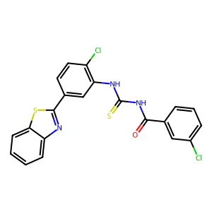 N-[[5-(1,3-benzothiazol-2-yl)-2-chlorophenyl]carbamothioyl]-3-chlorobenzamide structure