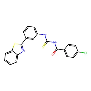 N-[[3-(1,3-benzothiazol-2-yl)phenyl]carbamothioyl]-4-chlorobenzamide structure
