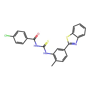 N-[[5-(1,3-benzothiazol-2-yl)-2-methylphenyl]carbamothioyl]-4-chlorobenzamide structure