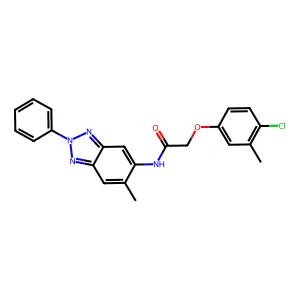 2-(4-chloro-3-methylphenoxy)-N-(6-methyl-2-phenylbenzotriazol-5-yl)acetamide structure