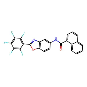 N-[2-(2,3,4,5,6-pentafluorophenyl)-1,3-benzoxazol-5-yl]naphthalene-1-carboxamide structure