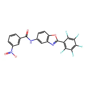 3-nitro-N-[2-(pentafluorophenyl)-1,3-benzoxazol-5-yl]benzamide structure
