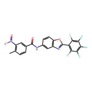 4-methyl-3-nitro-N-[2-(pentafluorophenyl)-1,3-benzoxazol-5-yl]benzamide structure