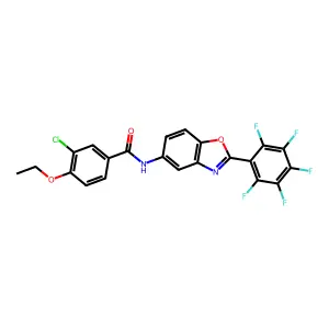 3-chloro-4-ethoxy-N-[2-(pentafluorophenyl)-1,3-benzoxazol-5-yl]benzamide structure