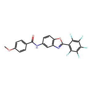 4-methoxy-N-[2-(pentafluorophenyl)-1,3-benzoxazol-5-yl]benzamide structure