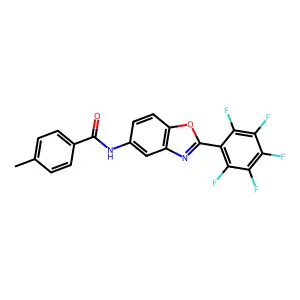 4-methyl-N-[2-(pentafluorophenyl)-1,3-benzoxazol-5-yl]benzamide structure