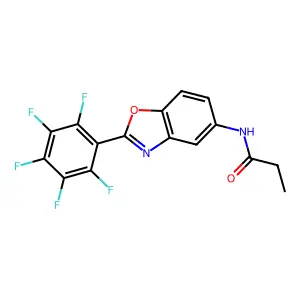 N-[2-(pentafluorophenyl)-1,3-benzoxazol-5-yl]propanamide structure