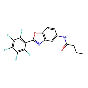 N-[2-(pentafluorophenyl)-1,3-benzoxazol-5-yl]butanamide structure