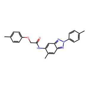 N-[6-methyl-2-(4-methylphenyl)benzotriazol-5-yl]-2-(4-methylphenoxy)acetamide structure