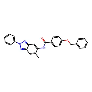 N-(6-methyl-2-phenylbenzotriazol-5-yl)-4-phenylmethoxybenzamide structure