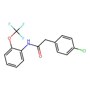 2-(4-chlorophenyl)-N-[2-(trifluoromethoxy)phenyl]acetamide structure
