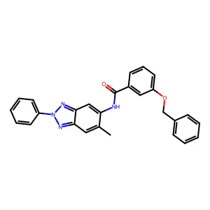 N-(6-methyl-2-phenylbenzotriazol-5-yl)-3-phenylmethoxybenzamide structure