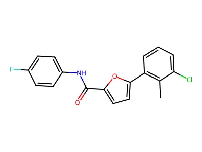 5-(3-chloro-2-methylphenyl)-N-(4-fluorophenyl)furan-2-carboxamide structure