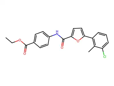 Ethyl 4-[5-(3-chloro-2-methylphenyl)furan-2-amido]benzoate structure