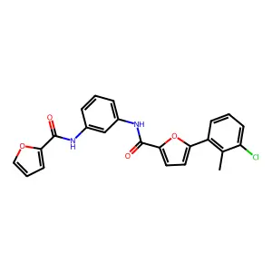 5-(3-chloro-2-methylphenyl)-N-[3-(furan-2-carbonylamino)phenyl]furan-2-carboxamide structure