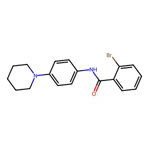 2-bromo-N-(4-piperidin-1-ylphenyl)benzamide structure