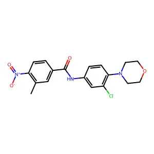 N-(3-chloro-4-morpholin-4-ylphenyl)-3-methyl-4-nitrobenzamide structure