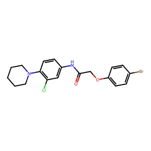 2-(4-bromophenoxy)-N-(3-chloro-4-piperidin-1-ylphenyl)acetamide structure