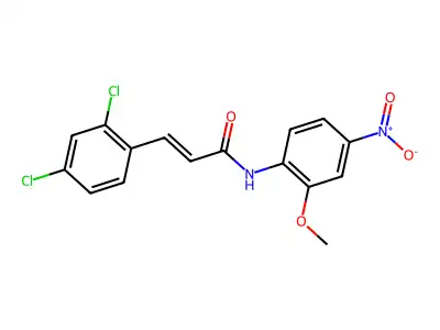(E)-3-(2,4-dichlorophenyl)-N-(2-methoxy-4-nitrophenyl)prop-2-enamide structure
