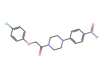 2-(4-Chlorophenoxy)-1-[4-(4-nitrophenyl)piperazin-1-yl]ethanone structure