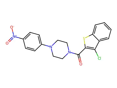 (3-Chloro-1-benzothiophen-2-yl)[4-(4-nitrophenyl)piperazin-1-yl]methanone structure