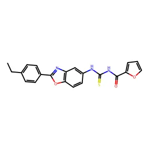 N-[[2-(4-ethylphenyl)-1,3-benzoxazol-5-yl]carbamothioyl]furan-2-carboxamide structure