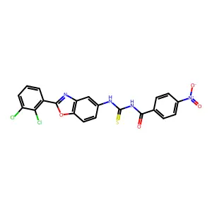 N-[[2-(2,3-dichlorophenyl)-1,3-benzoxazol-5-yl]carbamothioyl]-4-nitrobenzamide structure
