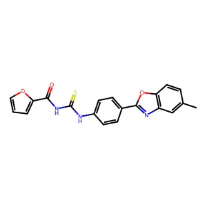 N-[[4-(5-methyl-1,3-benzoxazol-2-yl)phenyl]carbamothioyl]furan-2-carboxamide structure