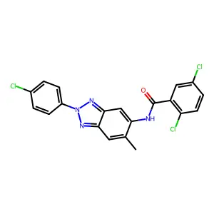 2,5-dichloro-N-[2-(4-chlorophenyl)-6-methylbenzotriazol-5-yl]benzamide structure