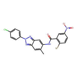 2-bromo-N-[2-(4-chlorophenyl)-6-methylbenzotriazol-5-yl]-5-nitrobenzamide structure