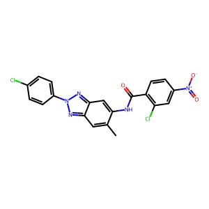 2-chloro-N-[2-(4-chlorophenyl)-6-methylbenzotriazol-5-yl]-4-nitrobenzamide structure