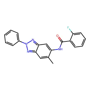 2-Fluoro-N-(6-methyl-2-phenyl-2H-benzotriazol-5-yl)-benzamide structure