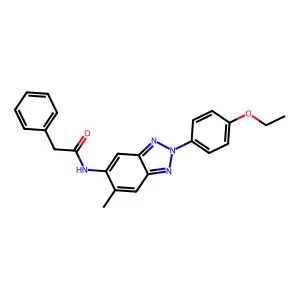 N-[2-(4-ethoxyphenyl)-6-methylbenzotriazol-5-yl]-2-phenylacetamide structure