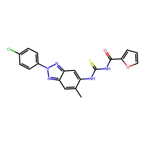 N-[[2-(4-chlorophenyl)-6-methylbenzotriazol-5-yl]carbamothioyl]furan-2-carboxamide structure