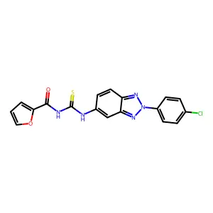 N-[[2-(4-chlorophenyl)benzotriazol-5-yl]carbamothioyl]furan-2-carboxamide structure