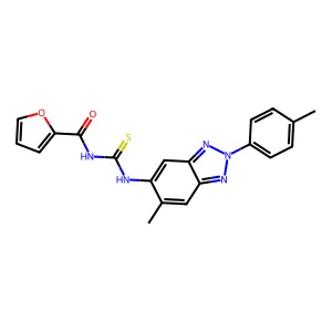 N-[[6-methyl-2-(4-methylphenyl)benzotriazol-5-yl]carbamothioyl]furan-2-carboxamide structure