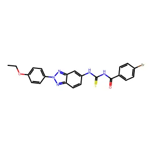 N-(4-bromobenzoyl)-N'-[2-(4-ethoxyphenyl)-2H-1,2,3-benzotriazol-5-yl]thiourea structure