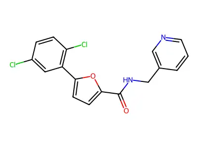5-(2,5-dichlorophenyl)-N-(pyridin-3-ylmethyl)furan-2-carboxamide structure