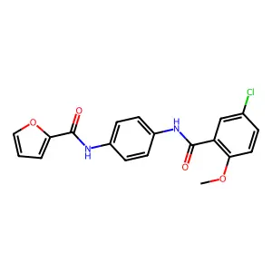 N-{4-[(5-chloro-2-methoxybenzoyl)amino]phenyl}-2-furamide structure
