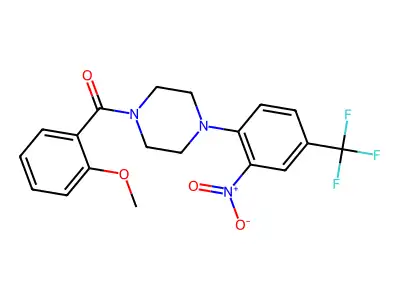 (2-Methoxyphenyl){4-[2-nitro-4-(trifluoromethyl)phenyl]piperazin-1-yl}methanone structure