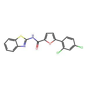 N-(1,3-benzothiazol-2-yl)-5-(2,4-dichlorophenyl)furan-2-carboxamide structure
