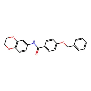 4-(benzyloxy)-N-(2,3-dihydro-1,4-benzodioxin-6-yl)benzamide structure