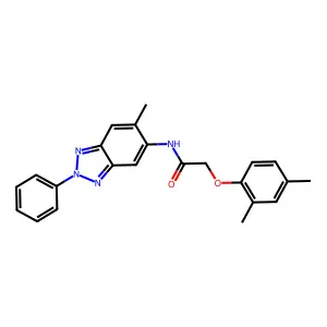 2-(2,4-dimethylphenoxy)-N-(6-methyl-2-phenylbenzotriazol-5-yl)acetamide structure