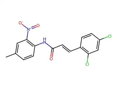 (E)-3-(2,4-dichlorophenyl)-N-(4-methyl-2-nitrophenyl)prop-2-enamide structure