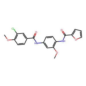 N-[4-[(3-chloro-4-methoxybenzoyl)amino]-2-methoxyphenyl]furan-2-carboxamide structure