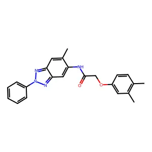 2-(3,4-dimethylphenoxy)-N-(6-methyl-2-phenylbenzotriazol-5-yl)acetamide structure