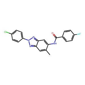 N-[2-(4-chlorophenyl)-6-methylbenzotriazol-5-yl]-4-fluorobenzamide structure