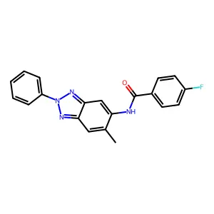 4-fluoro-N-(6-methyl-2-phenyl-2H-benzotriazol-5-yl)benzamide structure