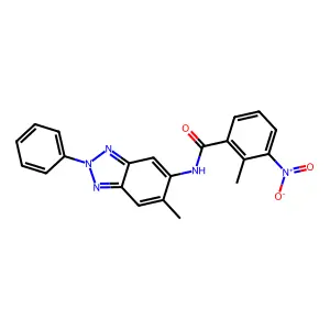 2-methyl-N-(6-methyl-2-phenylbenzotriazol-5-yl)-3-nitrobenzamide structure