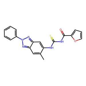 N-[(6-methyl-2-phenylbenzotriazol-5-yl)carbamothioyl]furan-2-carboxamide structure